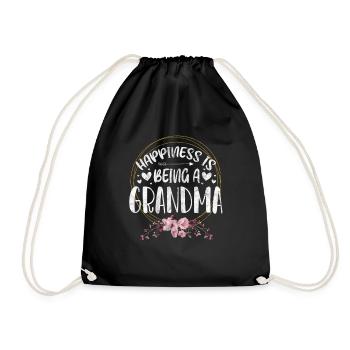Grandma grandson grandmother grandma grandchild gift - Drawstring Bag - black - Front