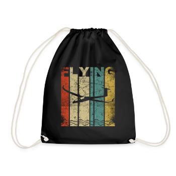 Segelfliegen | Segelflugzeug Segelflieger Geschenk - Turnbeutel - Schwarz - Vorne