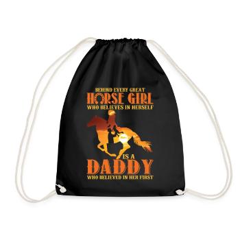 Derrière chaque grand cheval fille un papa - Sac de sport léger - noir - Devant