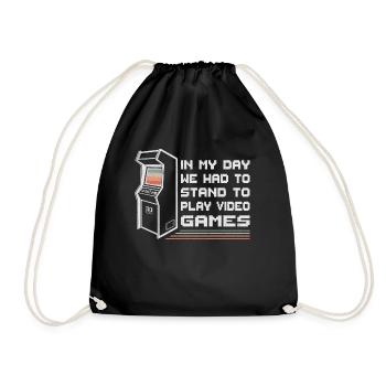 Arcade Games Gamer Retro Gamer - Drawstring Bag - black - Front