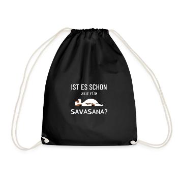 SAVASANA Yoga Medation - Turnbeutel - Schwarz - Vorne