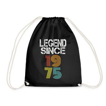 1975 Shirt Birthday Vintage Legend - Drawstring Bag - black - Front