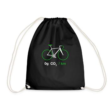 Cyclist Road Bike Environmental Protection Climate Climate Protection - Drawstring Bag - black - Front