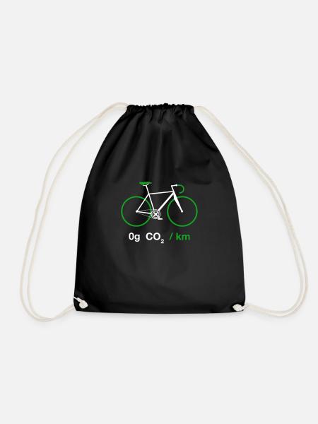 Radfahrer Rennrad Umweltschutz Klima Klimaschutz - Turnbeutel - Schwarz