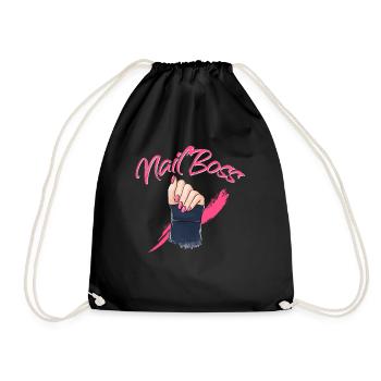 Nail Boss - nail design - Drawstring Bag - black - Front