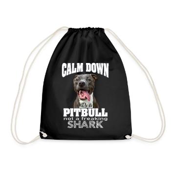 pitbull not a shark - Drawstring Bag - black - Front