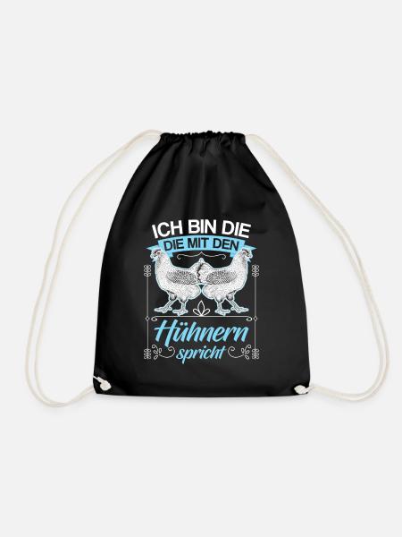 Huhn Hühner Flüsterin Geflügel Spruch Geschenk - Turnbeutel - Schwarz