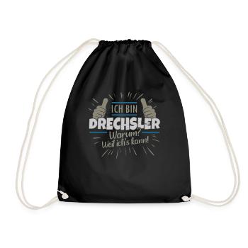 Retro Design Beruf Drechsler Meister Handwerk - Turnbeutel - Schwarz - Vorne
