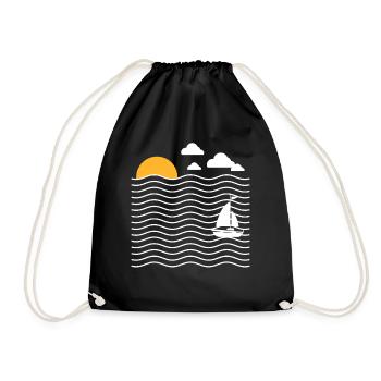 Voilier bateau cadeau capitaine capitaine marin - Sac de sport léger - noir - Devant