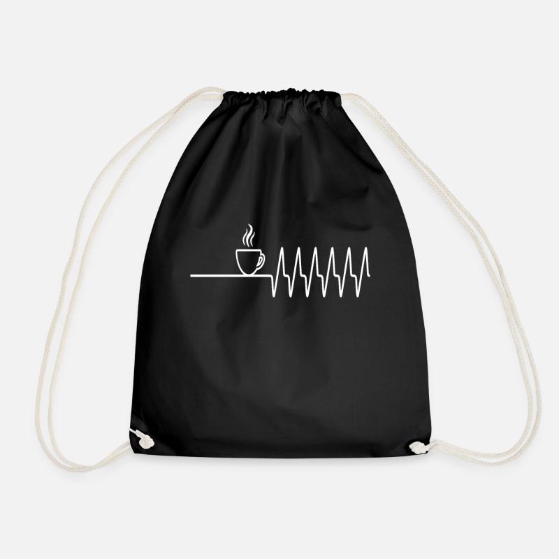 Coffee Espresso ECG Morning Resuscitation - Drawstring Bag - black