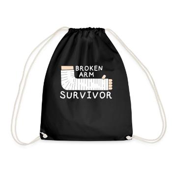Broken Arm Survivor Arm Bruch Knochenbruch - Turnbeutel - Schwarz - Vorne