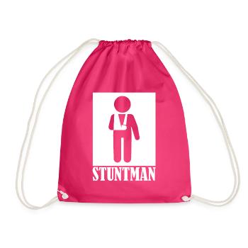 Stuntman arm fracture broken bone - Drawstring Bag - fuchsia - Front