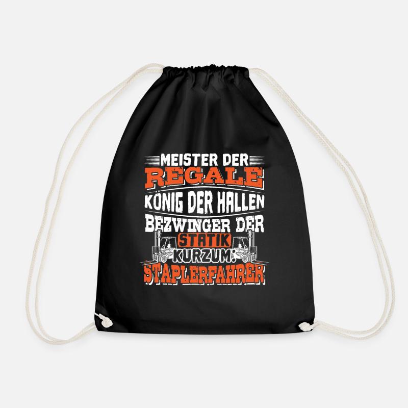 Staplerfahrer Gabelstapler & Lageristen Geschenk - Turnbeutel - Schwarz