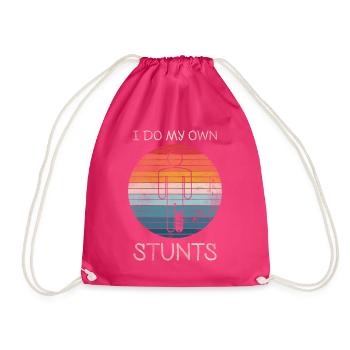 I Do My Own Stunts T-Shirt Beinbruch - Turnbeutel - Fuchsia - Vorne