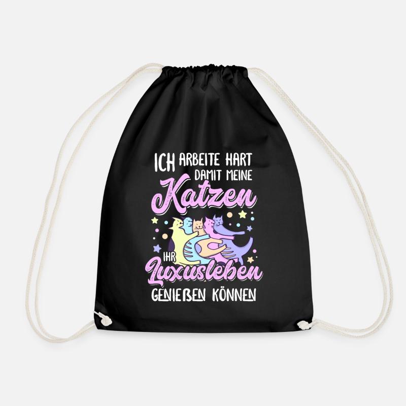 Katzenmama Katzen Spruch Katzenliebhaber Geschenk - Turnbeutel - Schwarz