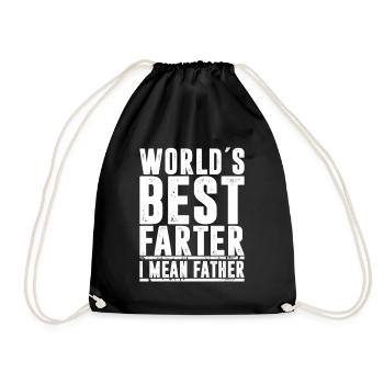 WORLD´S BEST FATER I MEAN FATHER | father's day - Drawstring Bag - black - Front