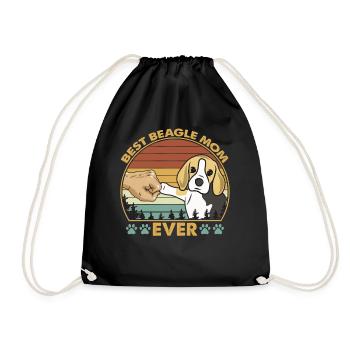Best Beagle Mom Ever T-Shirt - Drawstring Bag - black - Front