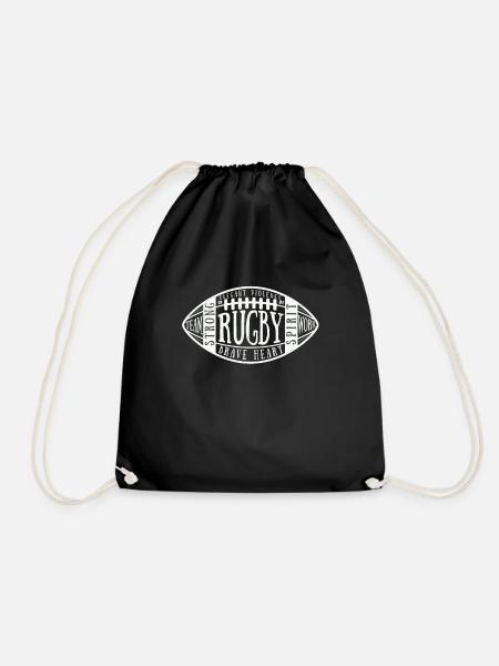 Rugby Ball Für Rugby Fans | Vintage Rugby Geschenk - Turnbeutel - Schwarz