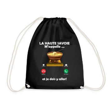 La haute savoie m'appelle et fondue savoyarde - Sac de sport léger - noir - Devant