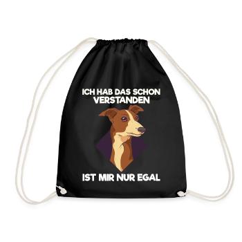 Hunde Hundeliebhaber Windhund Podenco Hunderasse - Turnbeutel - Schwarz - Vorne