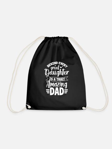 father and daughter - Drawstring Bag - black