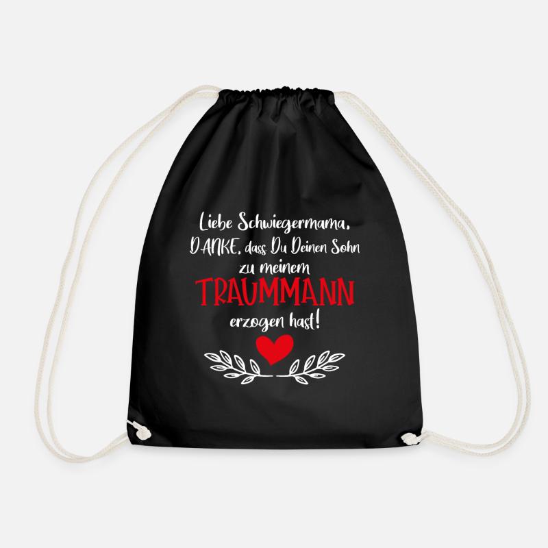 Schwiegermutter Spruch Schwiegermama Geschenk | - Turnbeutel - Schwarz