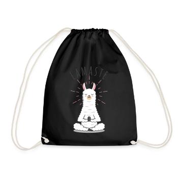 Llamaste | Kawaii Lama | Yoga Namaste - Turnbeutel - Schwarz - Vorne