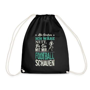 American Football Shirt | American Football - Turnbeutel - Schwarz - Vorne