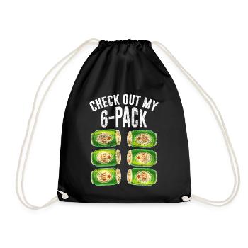 Check out my six pack beer design for a beer - Drawstring Bag - black - Front