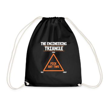engineer - Drawstring Bag - black - Front