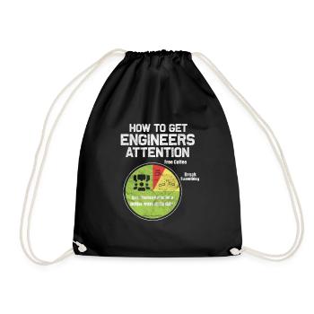 Engineer Engineer Technician Civil Engineer Gift - Drawstring Bag - black - Front