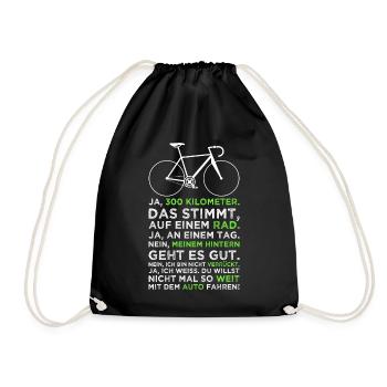 Fahrrad Radfahrer Geschenkidee Rennrad Radsport - Turnbeutel - Schwarz - Vorne