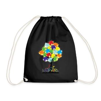 Cute bike design for bike lovers - Drawstring Bag - black - Front