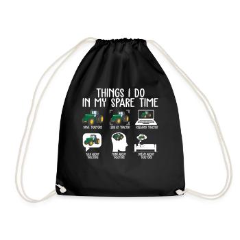 Things I Do In My Spare Time Tractors T Shirt - Sac de sport léger - noir - Devant