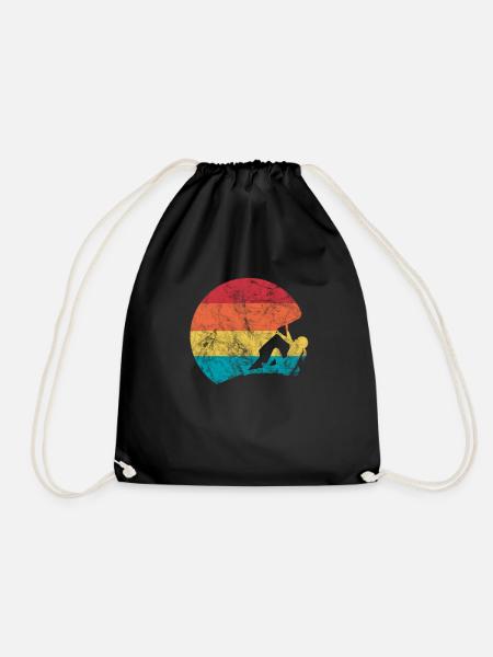 Klettern Bouldern Kletterer Bergsteigen Geschenk - Turnbeutel - Schwarz