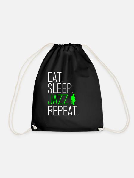 Eat sleep Jazz repeat - Turnbeutel - Schwarz
