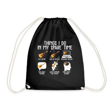 Things I Do In My Spare Time Guitar Player T Shirt - Turnbeutel - Schwarz - Vorne