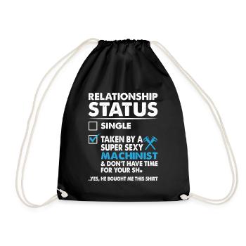 Relationship Status Taken By Super Sexy Machinist - Turnbeutel - Schwarz - Vorne