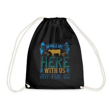 Veganer Spruch - Geschenk für Veganer - Turnbeutel - Schwarz - Vorne