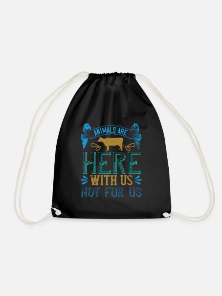 Vegan saying - gift for vegans - Drawstring Bag - black