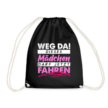 Führerschein Bestanden Geschenk | Fahrprüfung - Turnbeutel - Schwarz - Vorne