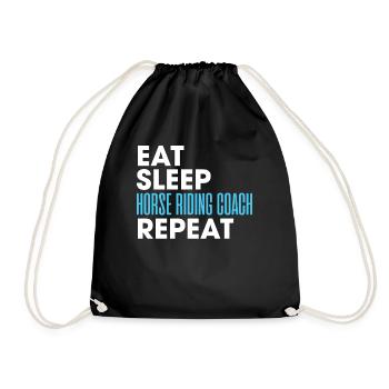 Eat Sleep Horse Riding Coach Repeat T-Shirt - Sac de sport léger - noir - Devant