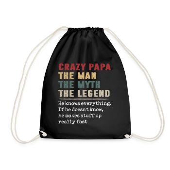 Crazy Papa The Man The Myth The Legend T Shirt - Sac de sport léger - noir - Devant