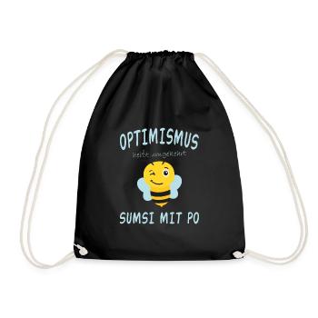 Sumsimitpo oder Sumsi mit Po Optimismus Geschenk - Turnbeutel - Schwarz - Vorne