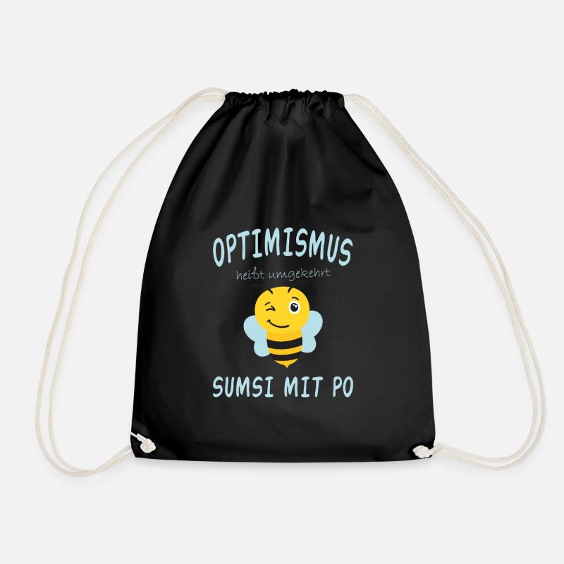 Sumsimitpo oder Sumsi mit Po Optimismus Geschenk - Turnbeutel - Schwarz