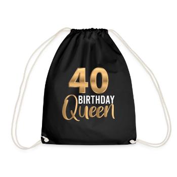 40th birthday gift vintage 1980 birthday - Drawstring Bag - black - Front