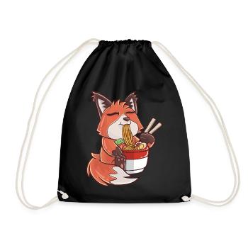 Ramen Kawaii Fuchs - Turnbeutel - Schwarz - Vorne