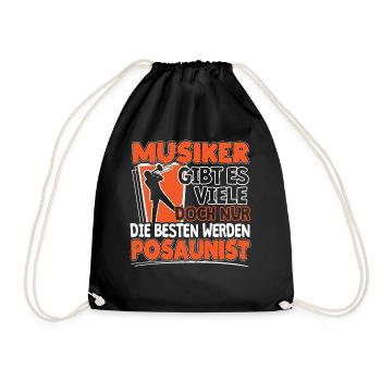 Posaunist | Posaune Spruch Geschenk für - Turnbeutel - Schwarz - Vorne