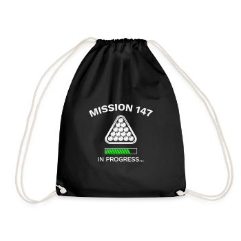 Snooker Frame 147 Maximum In Progress Gift - Drawstring Bag - black - Front