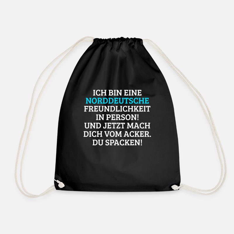 Ich in eine freundliche Norddeutsche - Turnbeutel - Schwarz